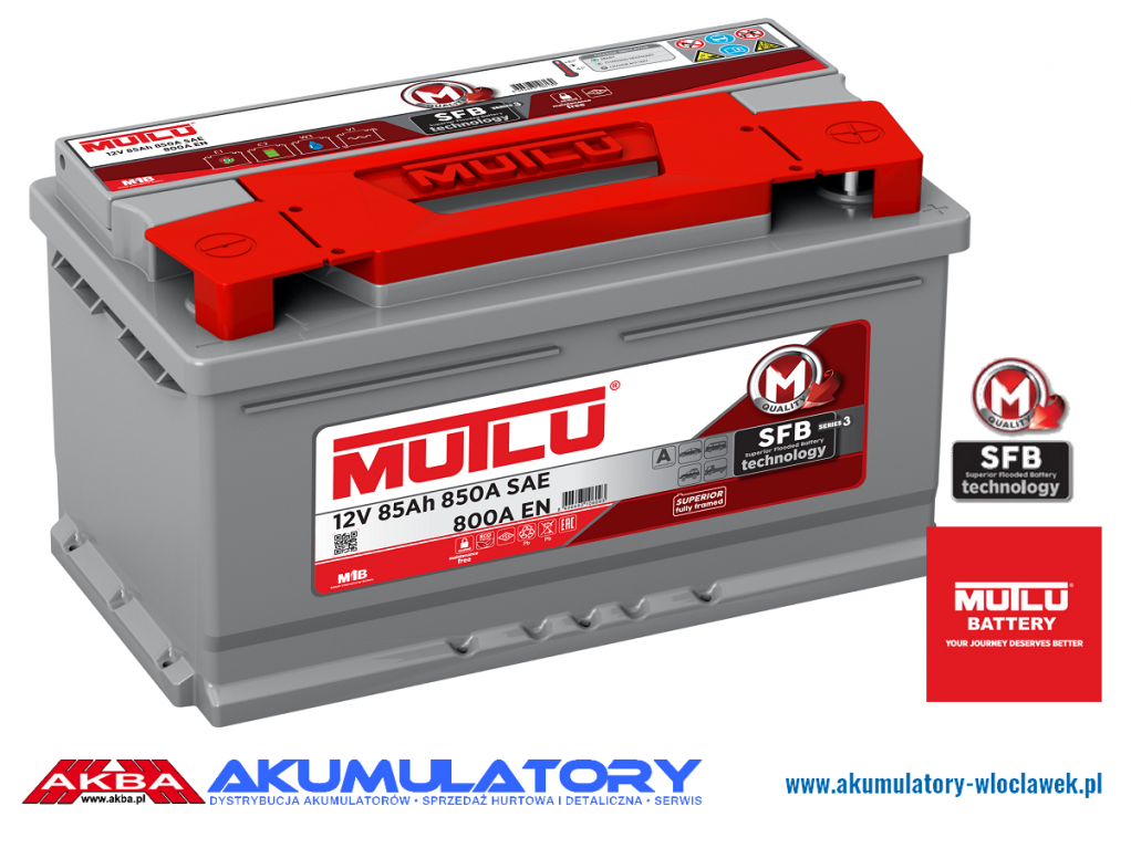  NOWY Akumulator MUTLU SFB Series 3 12V 85Ah 800A 