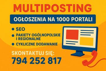 Dodajemy ogłoszenia do nawet 1000 portali  