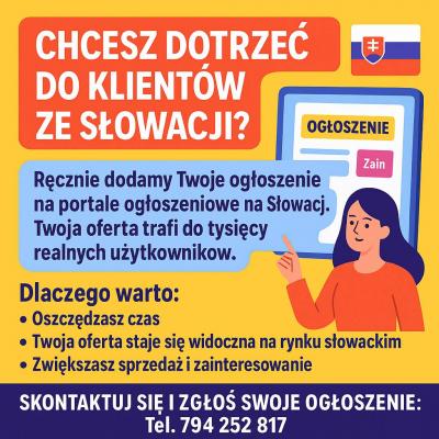 dodawanie ogłoszeń Słowacja - publikacja ogłoszeń 