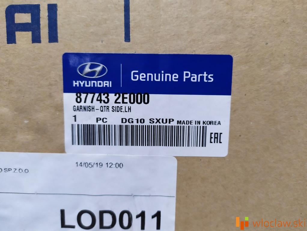 Nakładka nadkola Hyundai Tucson OE 877432E000 Wloclaw