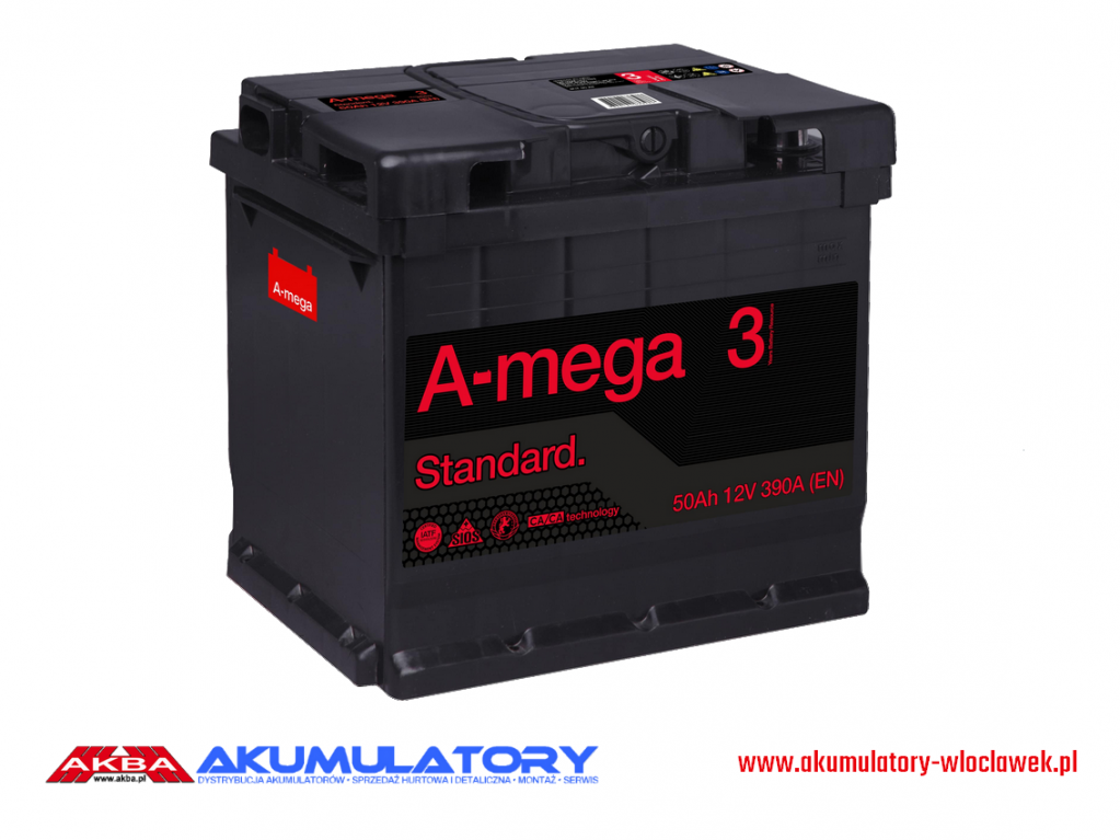 NOWY Akumulator AMEGA Standard M3 12V 50Ah 390A