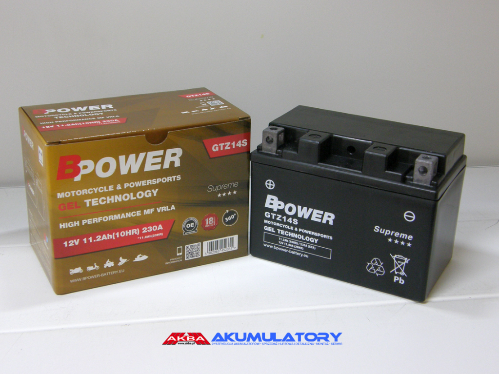 NOWY akumulator BPower Supreme GEL GTZ14S 12V 11,2