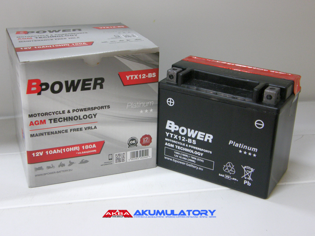 NOWY akumulator  BPower YTX12-BS 12V 10Ah