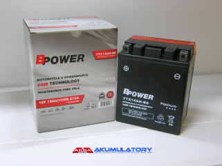 NOWY akumulator BPower YTX14AH-BS 12V 12Ah  AGM