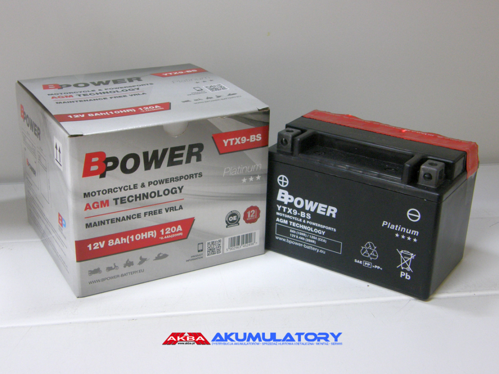 NOWY akumulator  BPower YTX9-BS﻿ 12V 8Ah