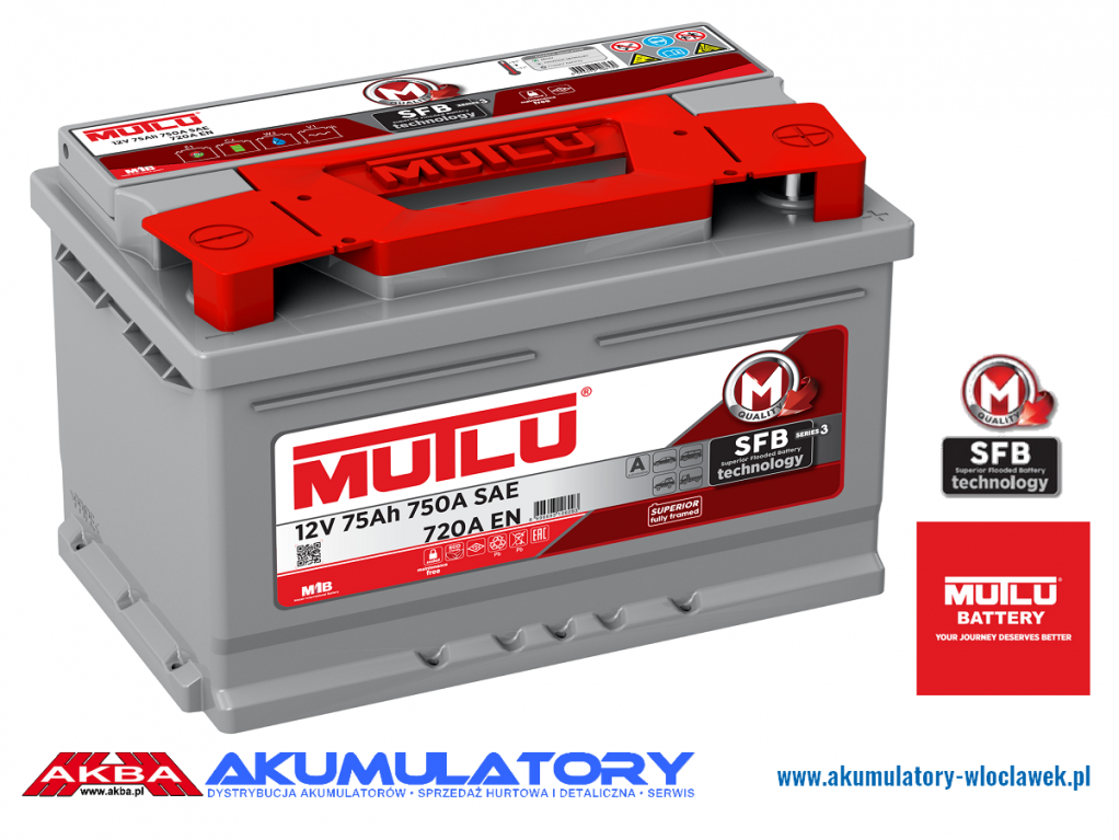 NOWY Akumulator MUTLU SFB Series 3 12V 75Ah 720A L