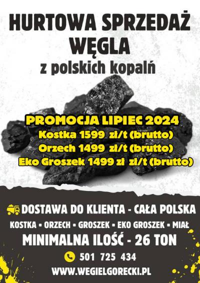 Sprzedaż hurtowa węgla.Polskie kopalnie.Promocja 