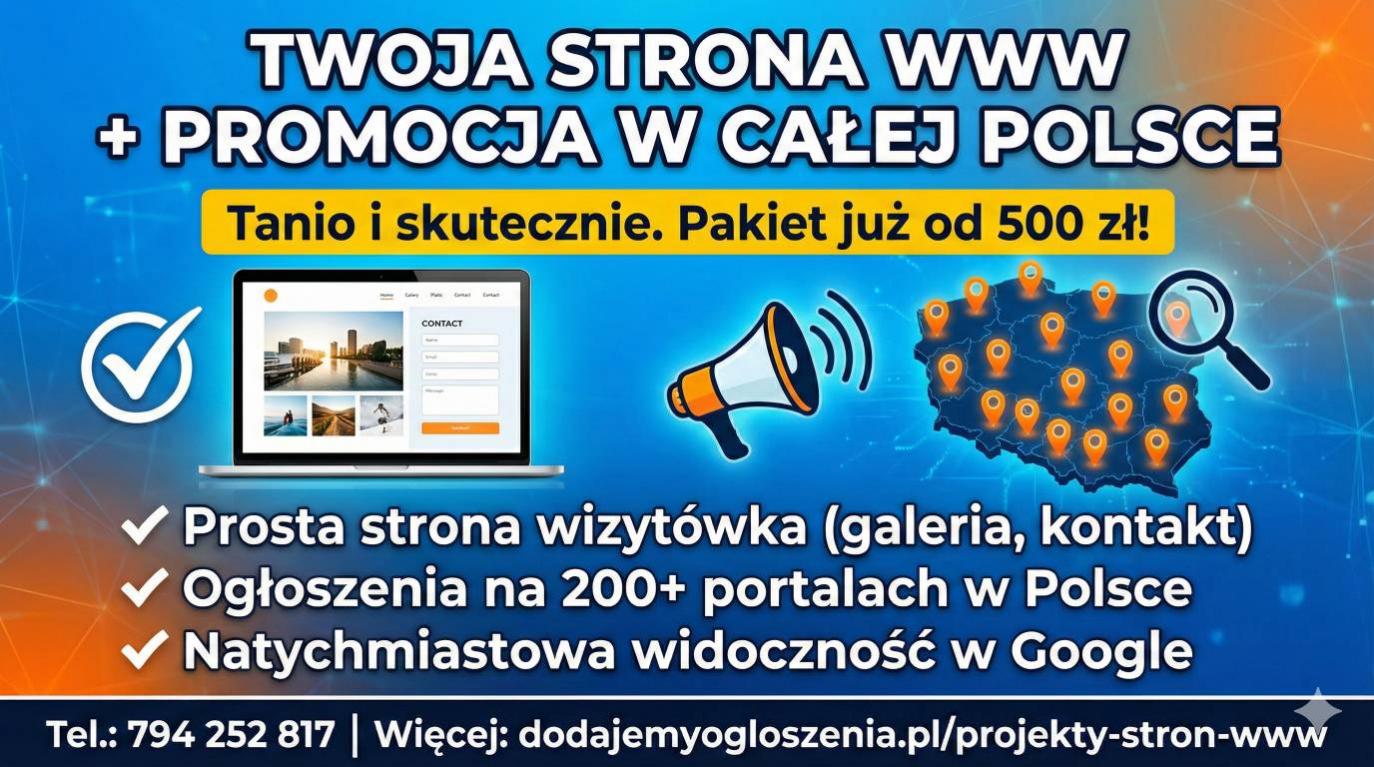 Strona internetowa od 500 PLN z mocną promocją  